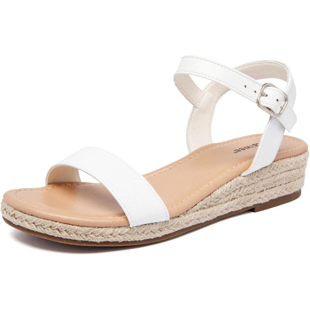 image:imageAtaiwee Sandales talon compens plateforme pour femmesSandales Espadrilles Habilles dt Bride de Cheville et Bout OuvertFr2507001 Blanc