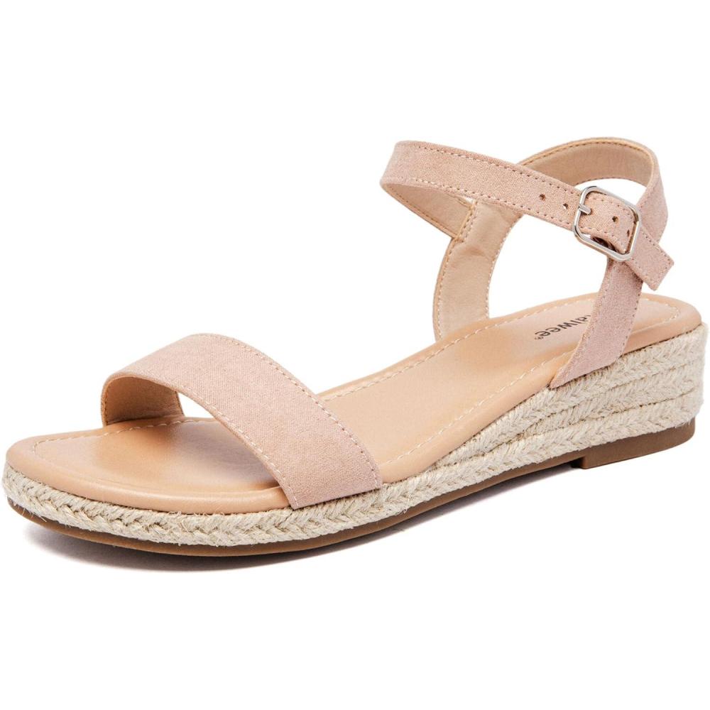 image:imageAtaiwee Sandales talon compens plateforme pour femmesSandales Espadrilles Habilles dt Bride de Cheville et Bout OuvertFr2507001 Tan