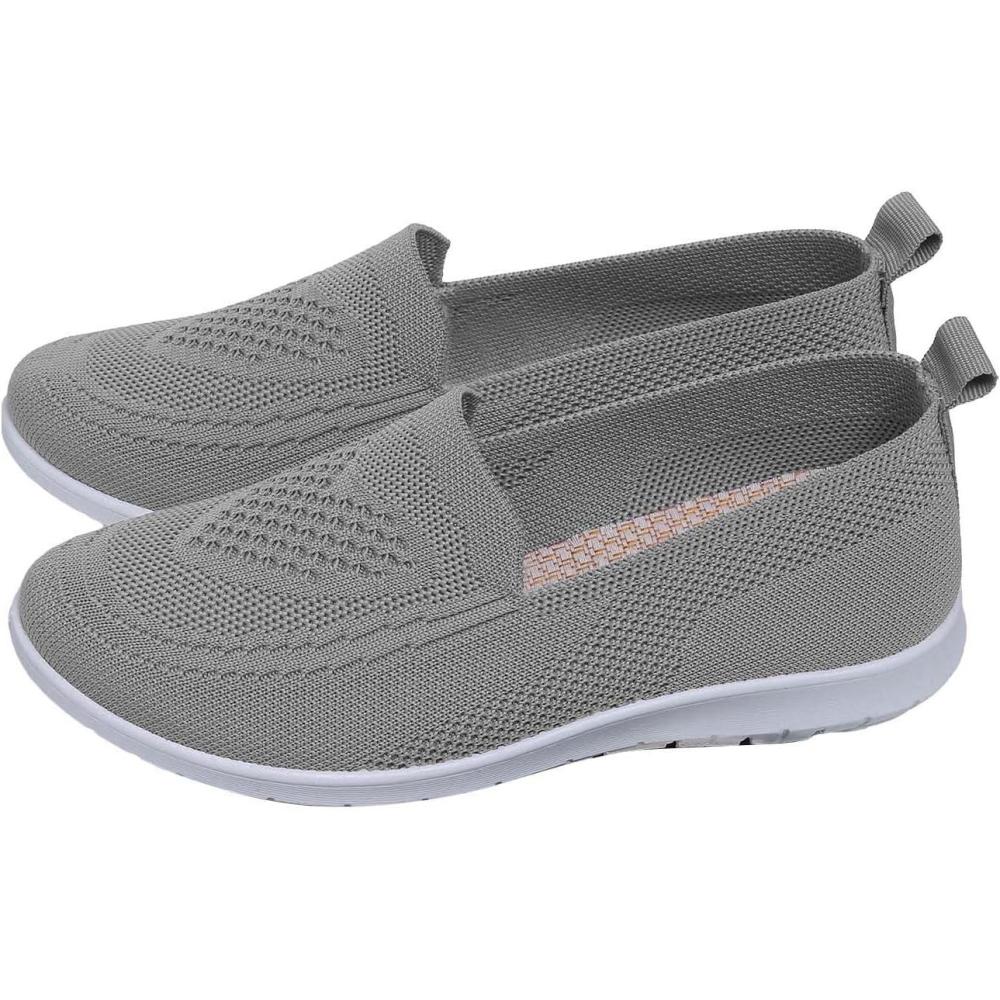 image:imageChaussures dt Plates et antidrapantes en ajoure pour Femmes Respirantes et Souples Confortables dcontractes Baskets Noires pour Femmes EnfilerGris