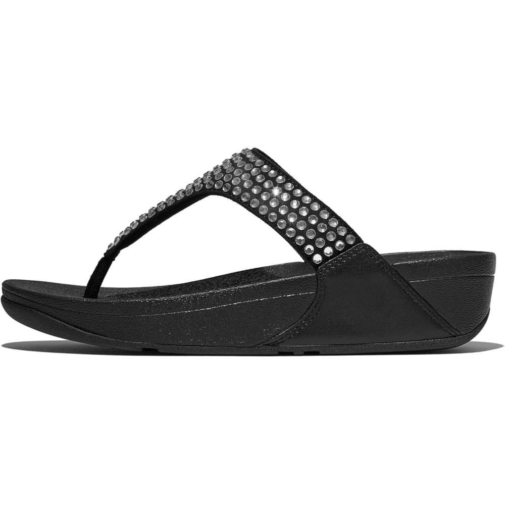 image:imageFitflop Lulu Maxicrystal Toepost Sandals SandaleFemmeNoir