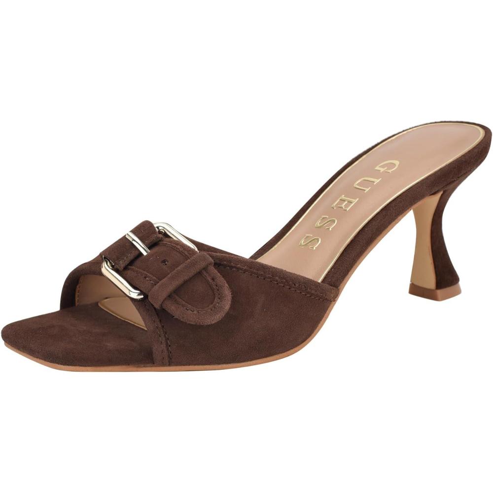 image:imageGUESS Gwdista2 Sandale talonFemmeCuir Marron Fonc 200
