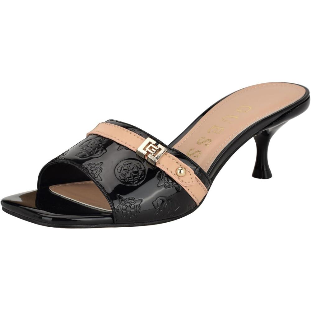 image:imageGUESS Gwdista2 Sandale talonFemmeLogo Noir Beige 001