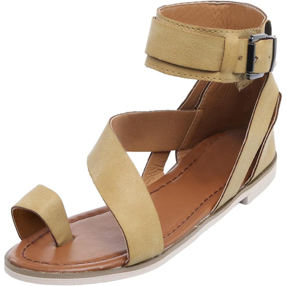 image:imageGenerisch Sandales pour femme  Mules  Chaussures dt pour femme  Sandales tendance  Tongs plates  Talon creux  En cotonKaki