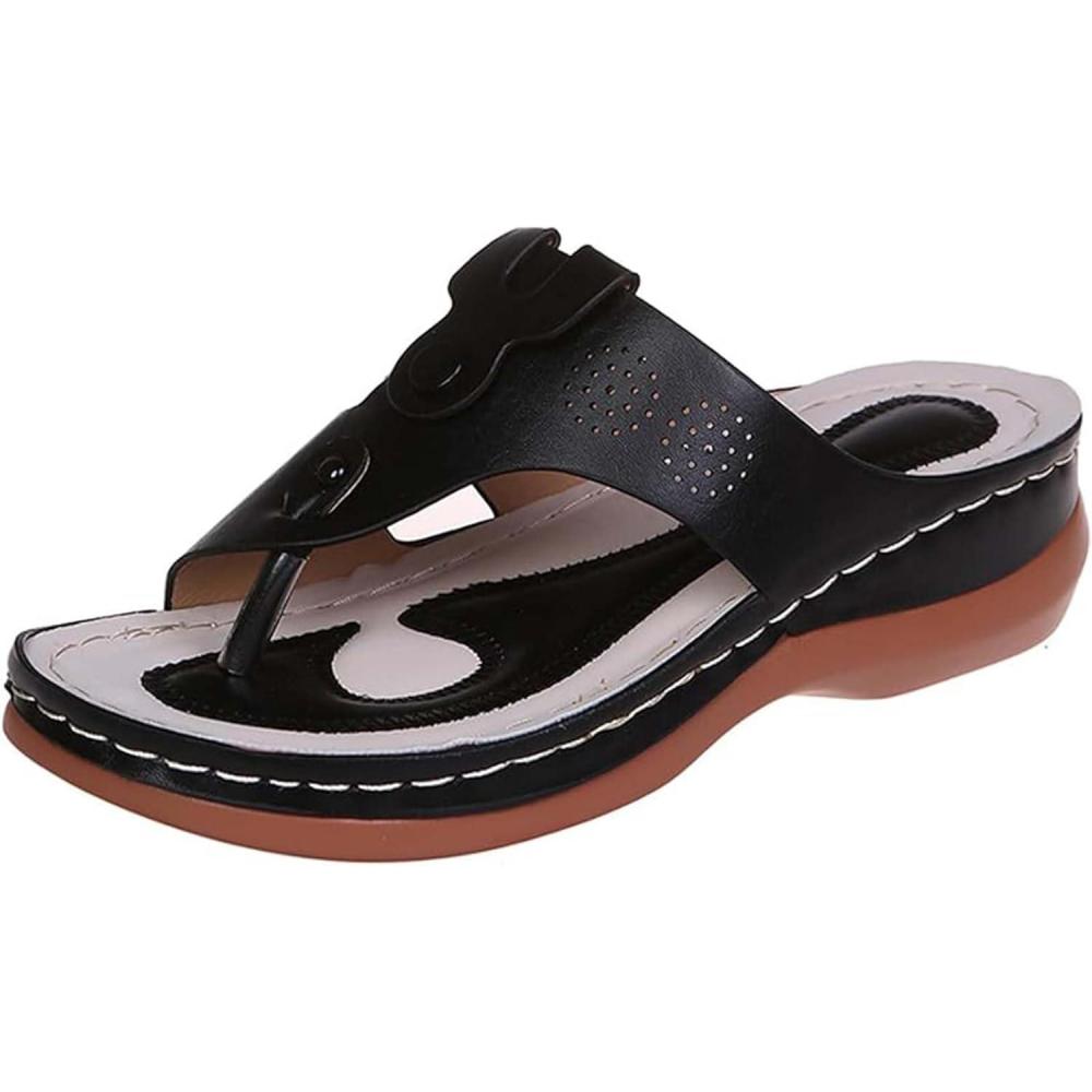 image:imageGnrique Sandales Orthopediques Femmes t Hallux Valgus Compenses Confortables pour Dames Pantoufles Dcontractes Bout Ouvert Dt Mules Claquette Semelle Souple ChaussureA