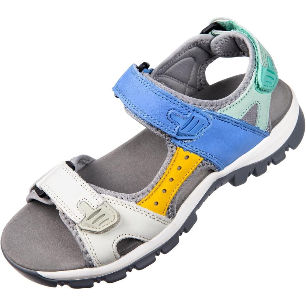 image:imageHarssidanzar Sandales en Cuir pour Femmes Randonne et Sport dExtrieur SL256EUVert Bleu