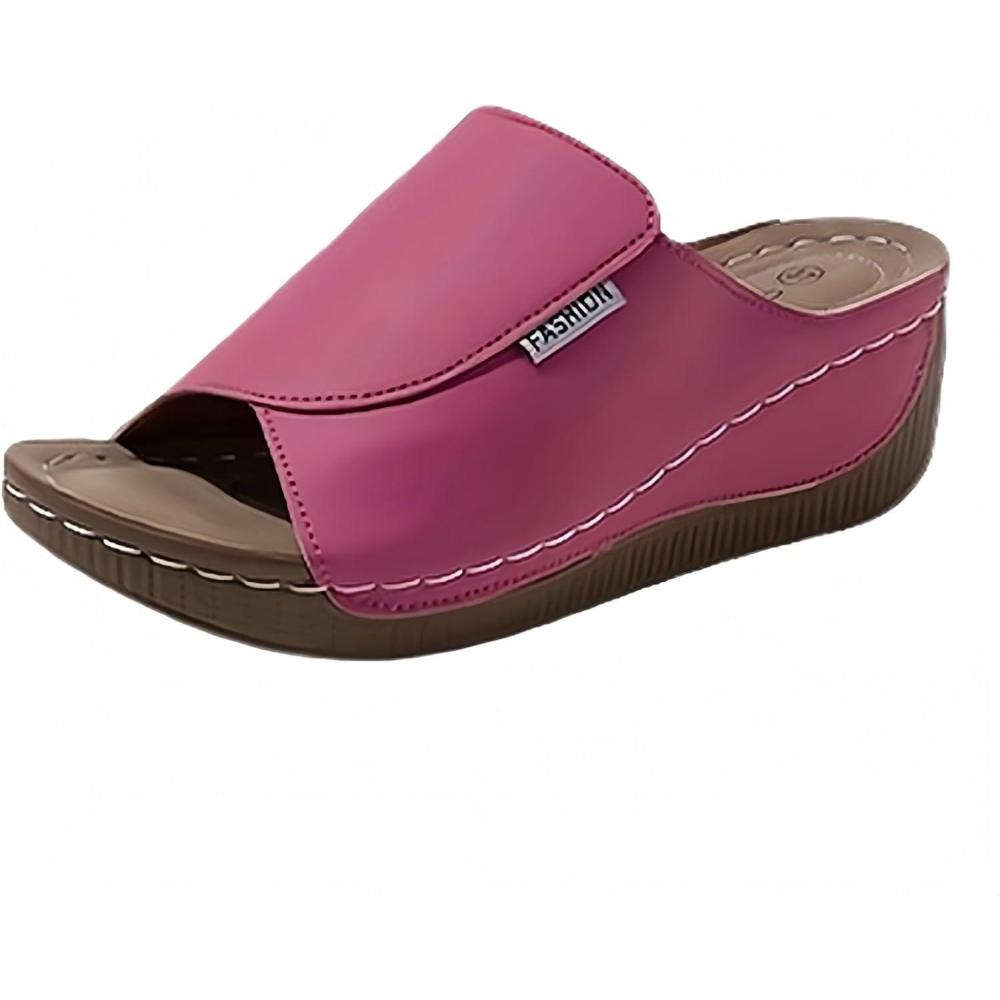 image:imageSandales Femme t Compenses Chic Orthopdique AntiDrapant Chaussure Chaussons Bout Ouvert Pantoufles Plateforme Chaussures De Plage Claquettes Lger MulesY2 Hot Pink
