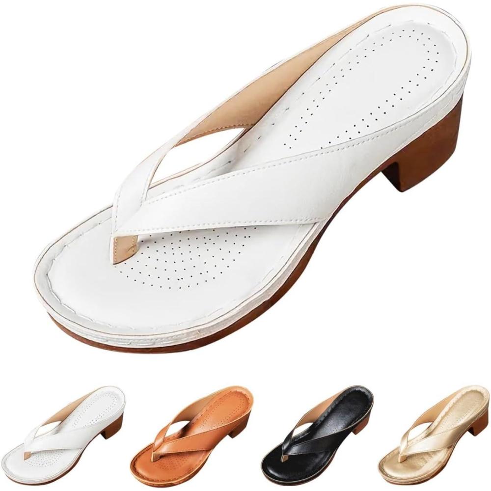 image:imageSandales dt talon pais pour femme enfiler Bout ouvertBlanc