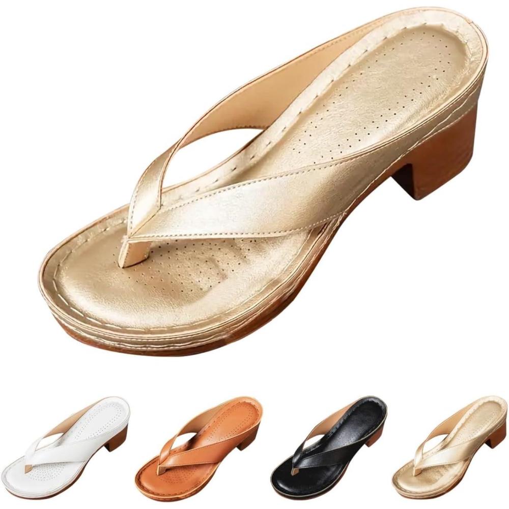 image:imageSandales dt talon pais pour femme enfiler Bout ouvertDor