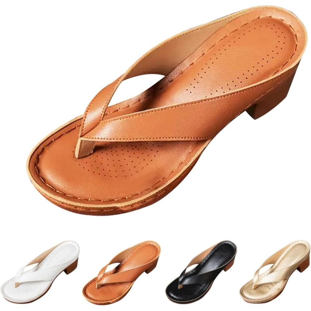 image:imageSandales dt talon pais pour femme enfiler Bout ouvertMarron