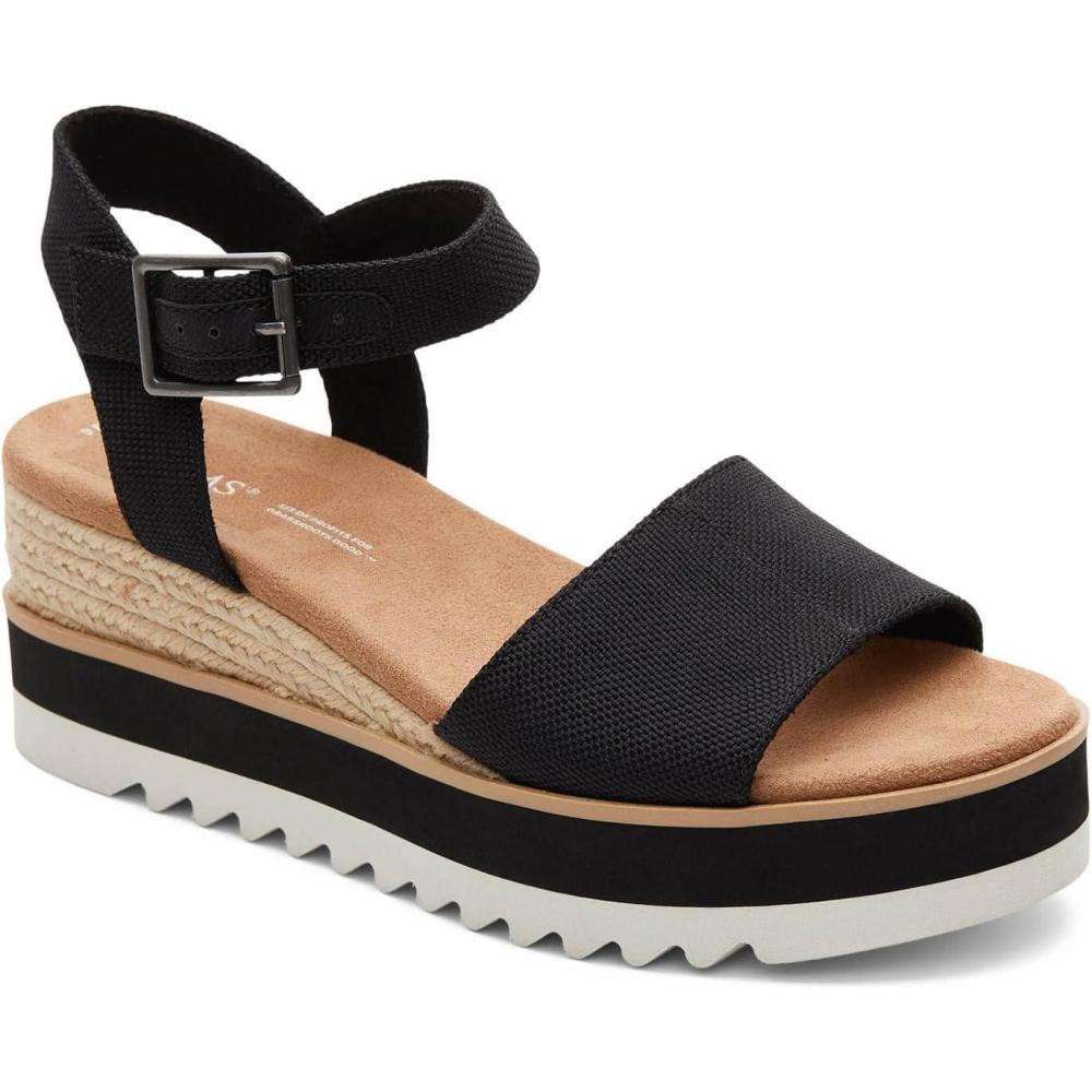 image:imageTOMS Sandales Diana pour femme large largeur Daim bleu ciel dlavBlack Wide Width Heavy Canvas