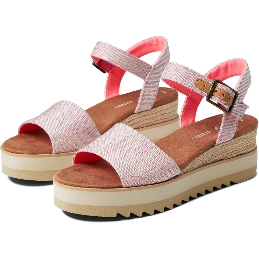 image:imageTOMS Sandales Diana pour femme large largeur Daim bleu ciel dlavFramboise