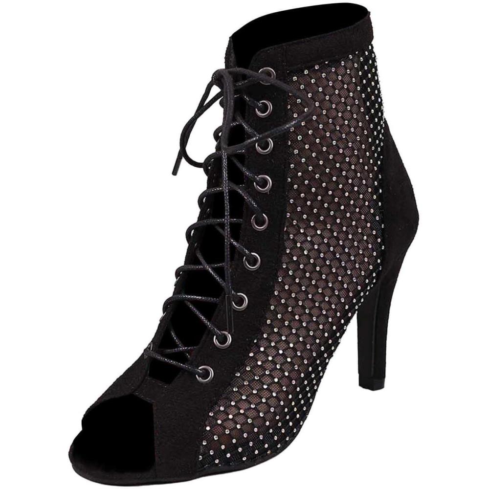 image:imageTalons Femme Sexy 7cm Heels Dance Shoes pour Cours de Danse Sandales Talons Hauts avec Bouche de Poisson et Lacets Rglables Confortables pour Soire Club ou Usage Quotidien NoirZ53 le Noir