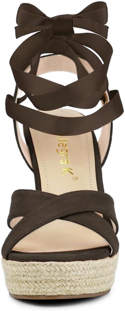 image:imageAllegra K Sandales compenses Lacets Espadrille pour FemmesCaf