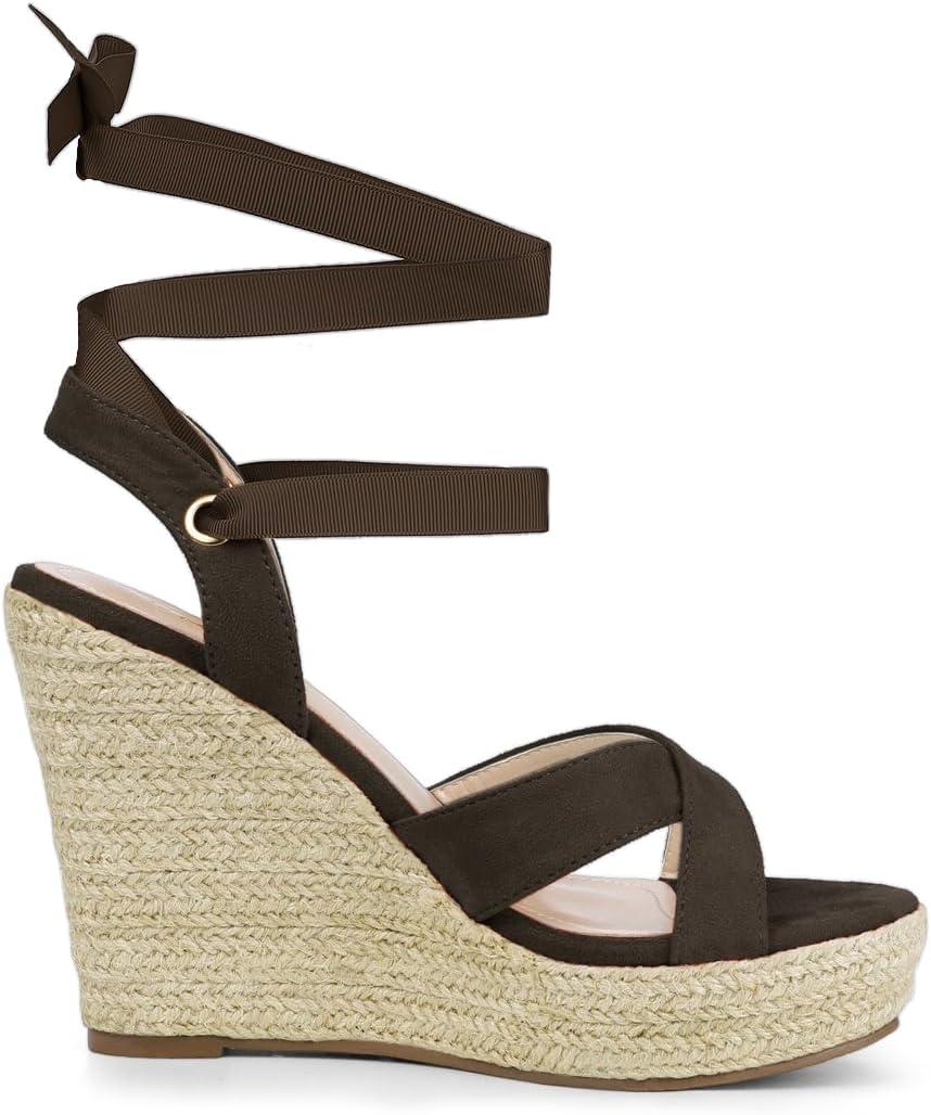 image:imageAllegra K Sandales compenses Lacets Espadrille pour FemmesCaf