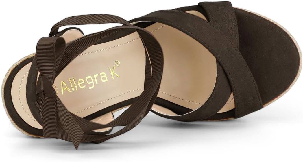 image:imageAllegra K Sandales compenses Lacets Espadrille pour FemmesCaf