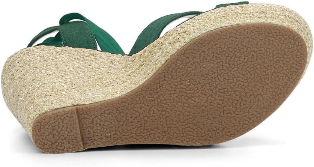 image:imageAllegra K Sandales compenses Lacets Espadrille pour FemmesVert meraude