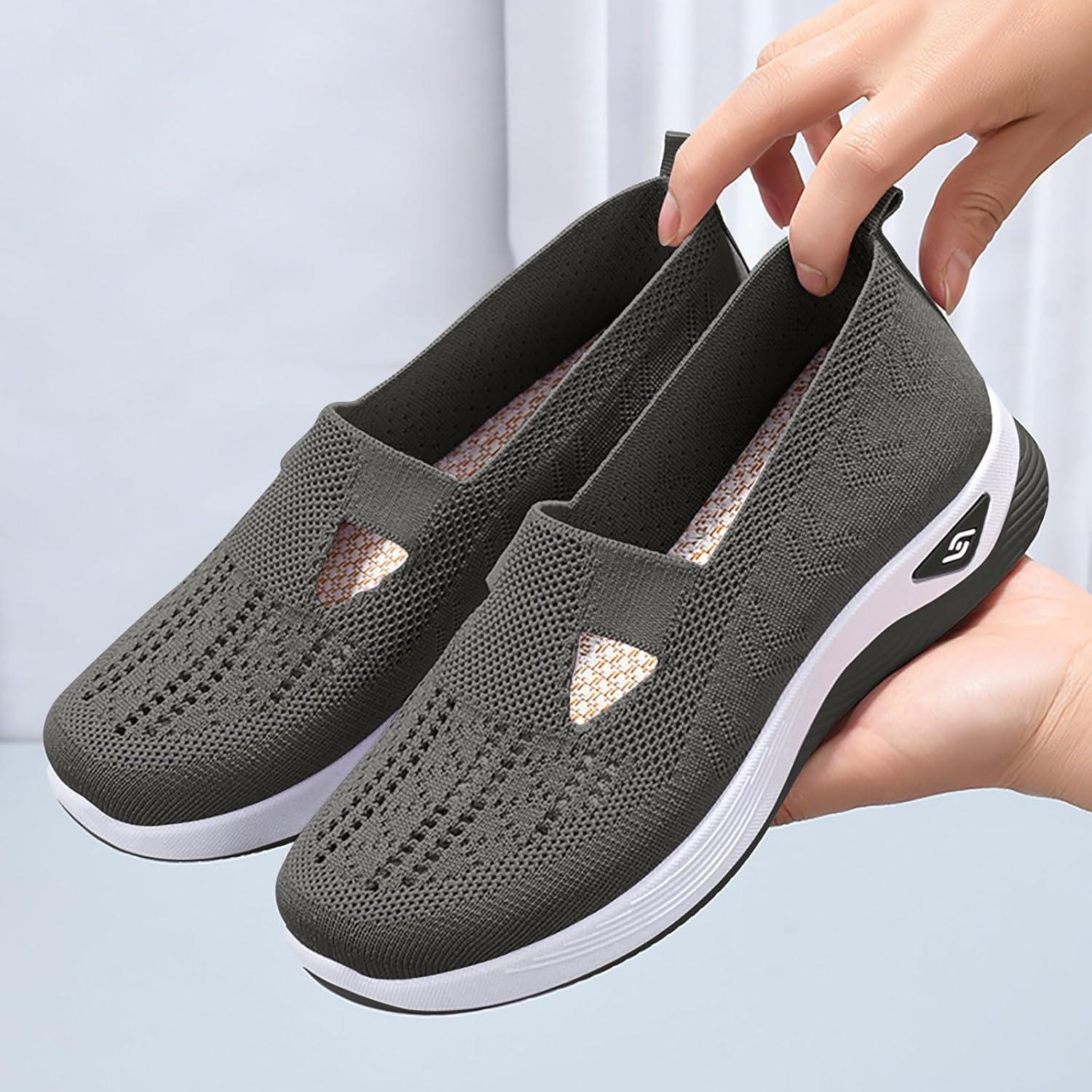 image:imageChaussures Femme Confort Chic Baskets OrthopDiques Plateforme pour Femmes Chaussuresde Sport Maille AntidRapantes Jogging Baskets OrthopDiques de Course LGRes et Respirantes Gym OutdoorC Gris