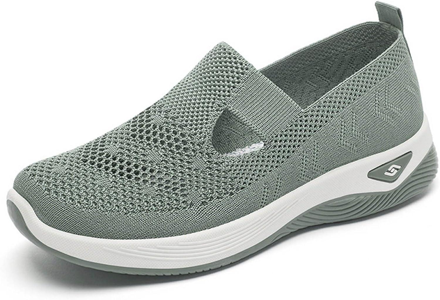 image:imageChaussures Femme Confort Chic Baskets OrthopDiques Plateforme pour Femmes Chaussuresde Sport Maille AntidRapantes Jogging Baskets OrthopDiques de Course LGRes et Respirantes Gym OutdoorB Vert