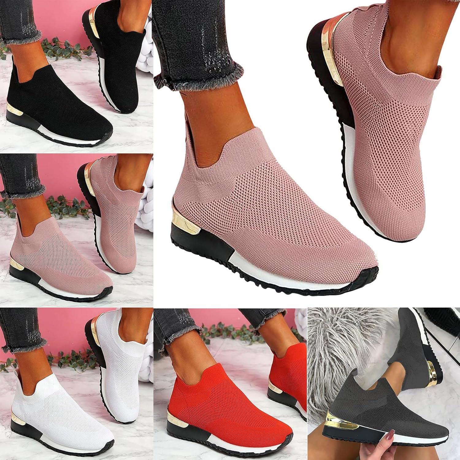 image:imageChaussures Femme Confort Chic Baskets OrthopDiques Plateforme pour Femmes Chaussuresde Sport Maille AntidRapantes Jogging Baskets OrthopDiques de Course LGRes et Respirantes Gym OutdoorA le Noir