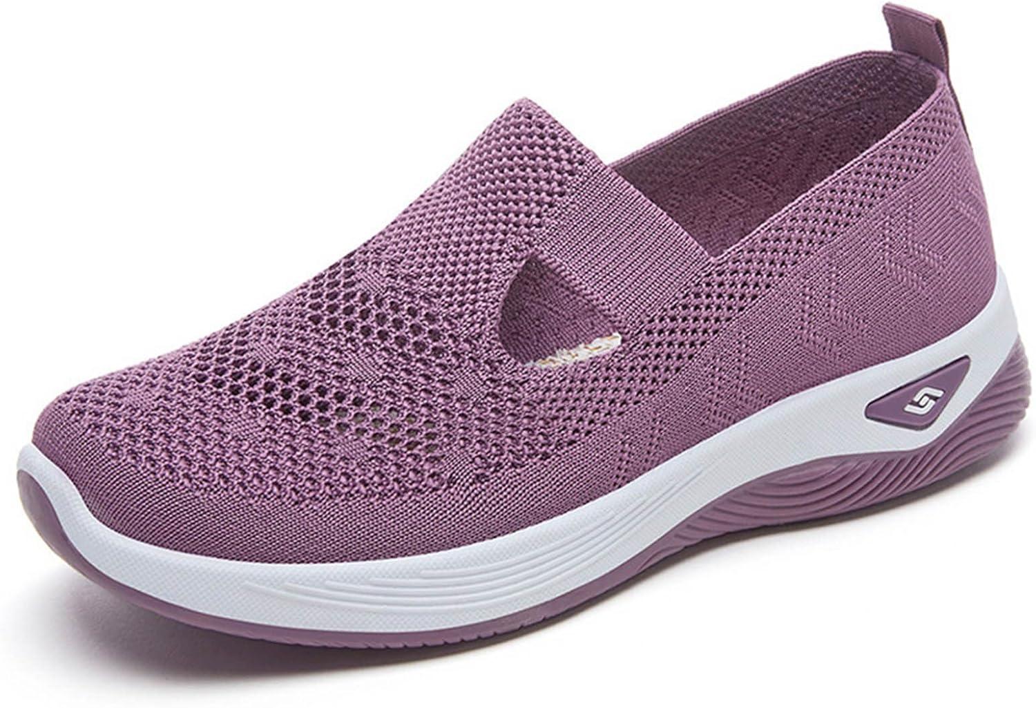 image:imageChaussures Femme Confort Chic Baskets OrthopDiques Plateforme pour Femmes Chaussuresde Sport Maille AntidRapantes Jogging Baskets OrthopDiques de Course LGRes et Respirantes Gym OutdoorB Rose Vif