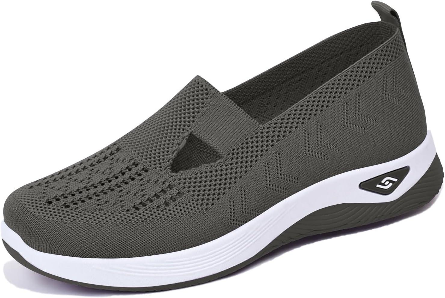 image:imageChaussures Femme Confort Chic Baskets OrthopDiques Plateforme pour Femmes Chaussuresde Sport Maille AntidRapantes Jogging Baskets OrthopDiques de Course LGRes et Respirantes Gym OutdoorC Gris