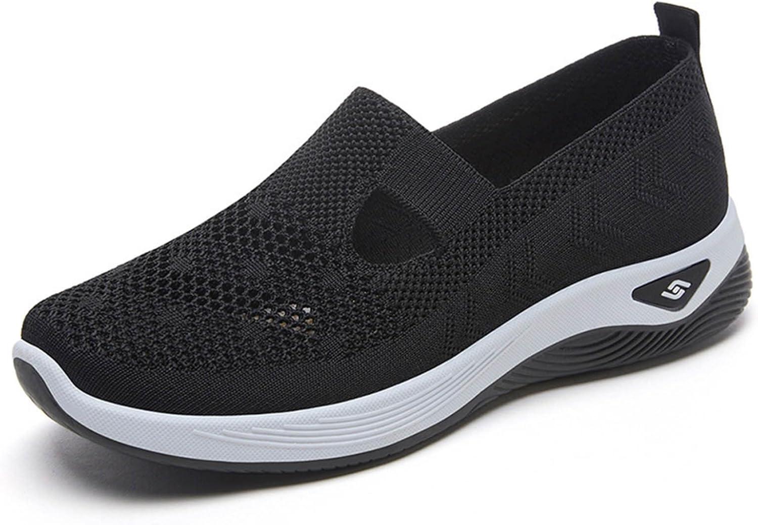 image:imageChaussures Femme Confort Chic Baskets OrthopDiques Plateforme pour Femmes Chaussuresde Sport Maille AntidRapantes Jogging Baskets OrthopDiques de Course LGRes et Respirantes Gym OutdoorB le Noir