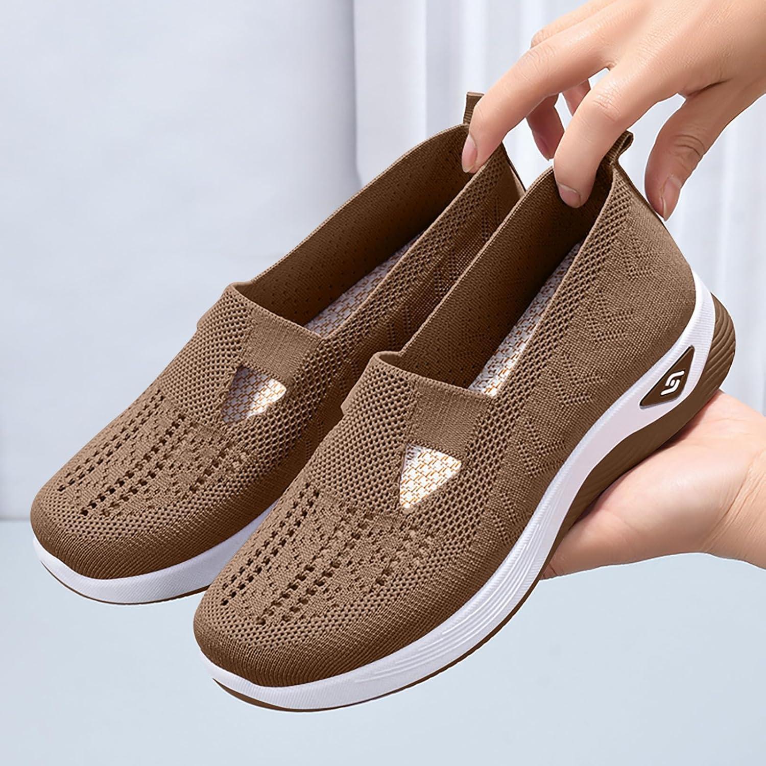 image:imageChaussures Femme Confort Chic Baskets OrthopDiques Plateforme pour Femmes Chaussuresde Sport Maille AntidRapantes Jogging Baskets OrthopDiques de Course LGRes et Respirantes Gym OutdoorC Kaki