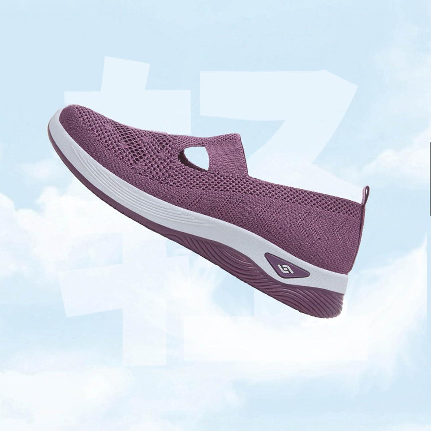 image:imageChaussures Femme Confort Chic Baskets OrthopDiques Plateforme pour Femmes Chaussuresde Sport Maille AntidRapantes Jogging Baskets OrthopDiques de Course LGRes et Respirantes Gym OutdoorB Rose Vif