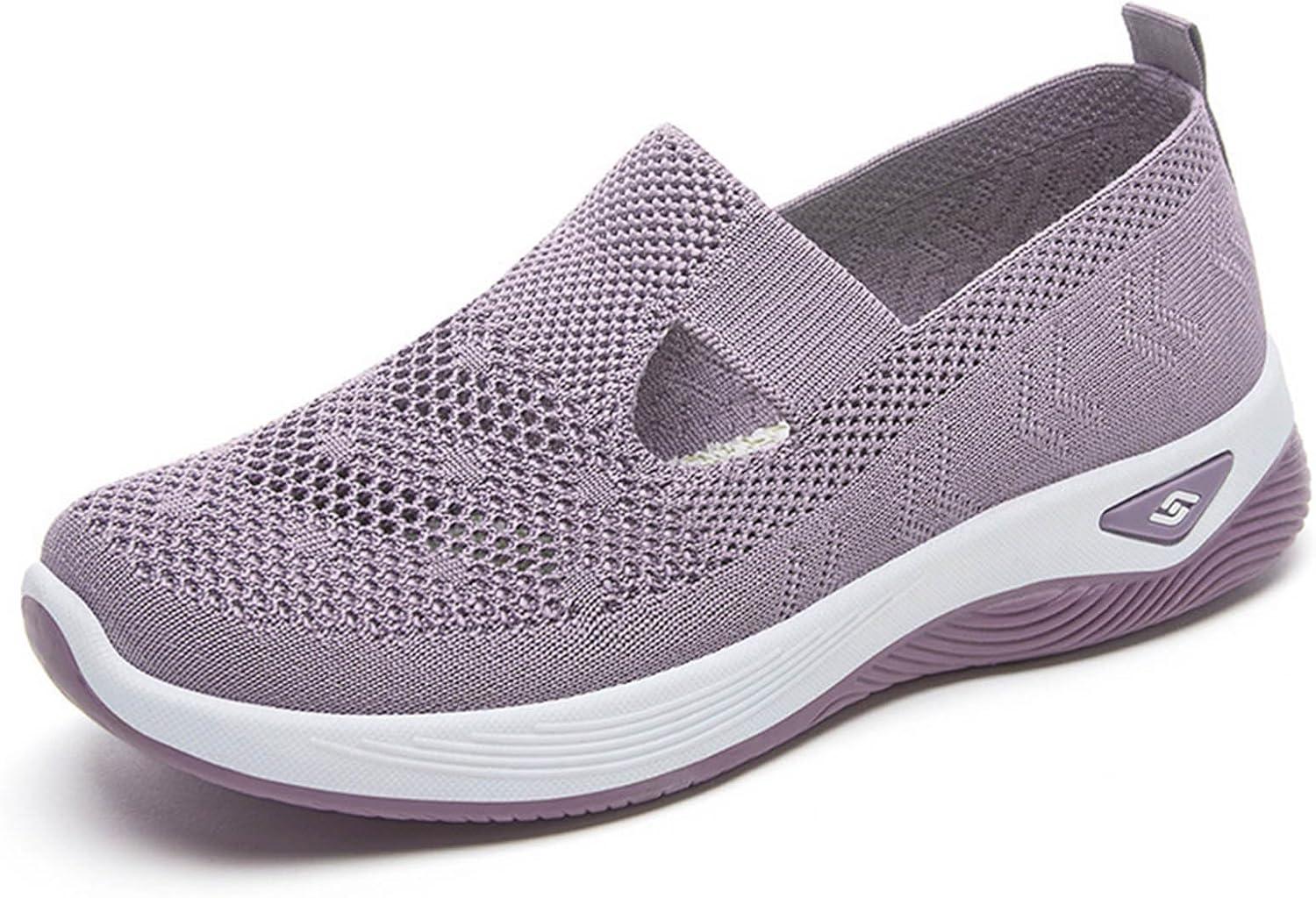 image:imageChaussures Femme Confort Chic Baskets OrthopDiques Plateforme pour Femmes Chaussuresde Sport Maille AntidRapantes Jogging Baskets OrthopDiques de Course LGRes et Respirantes Gym OutdoorB Violet