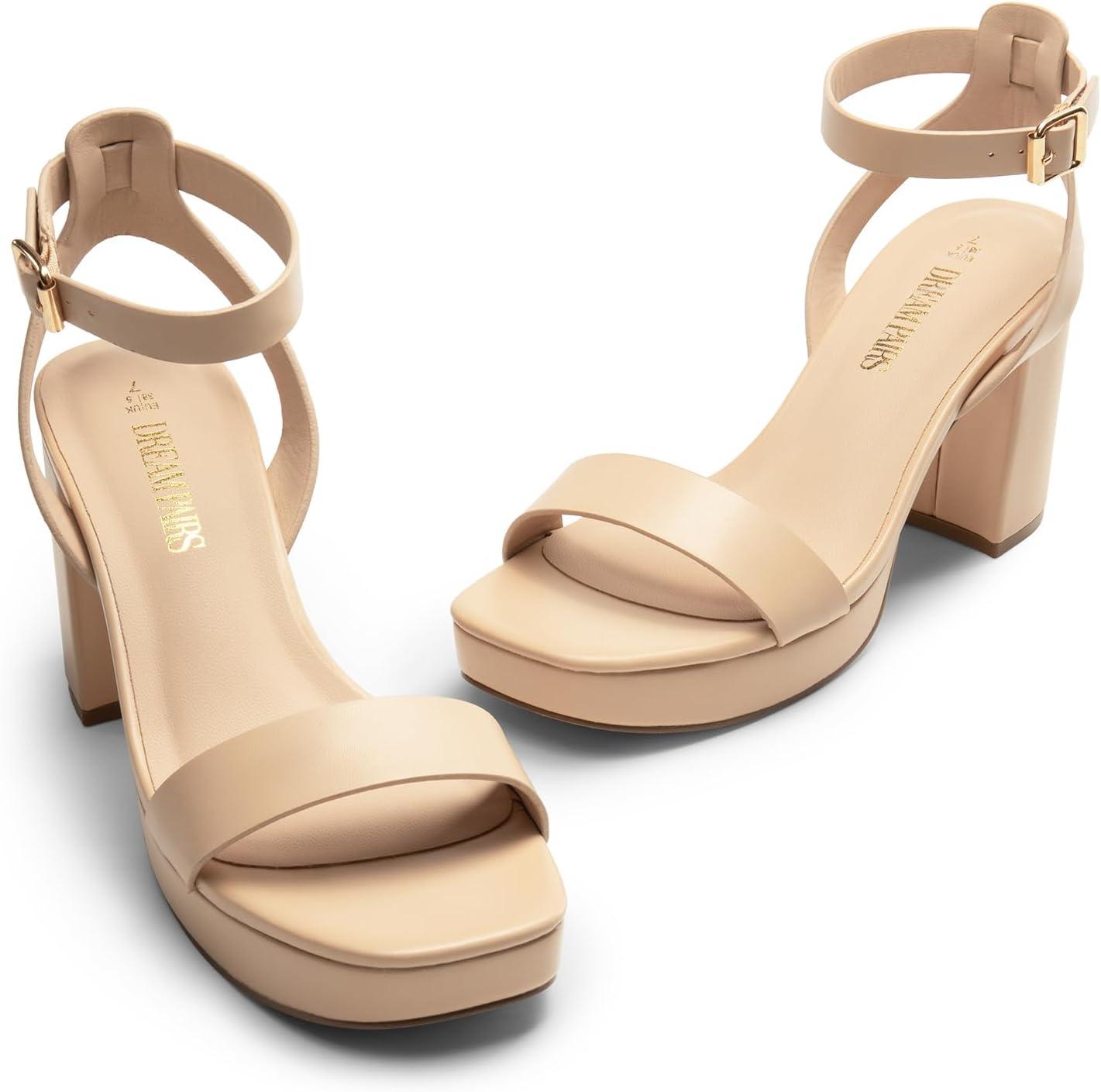 image:imageDREAM PAIRS Sandales talons pour femmeNude Pu