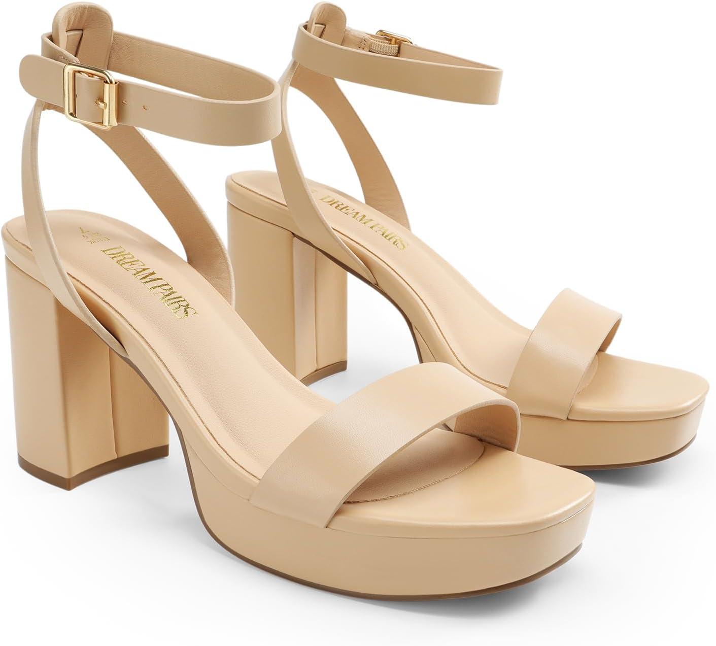 image:imageDREAM PAIRS Sandales talons pour femmeNude Pu