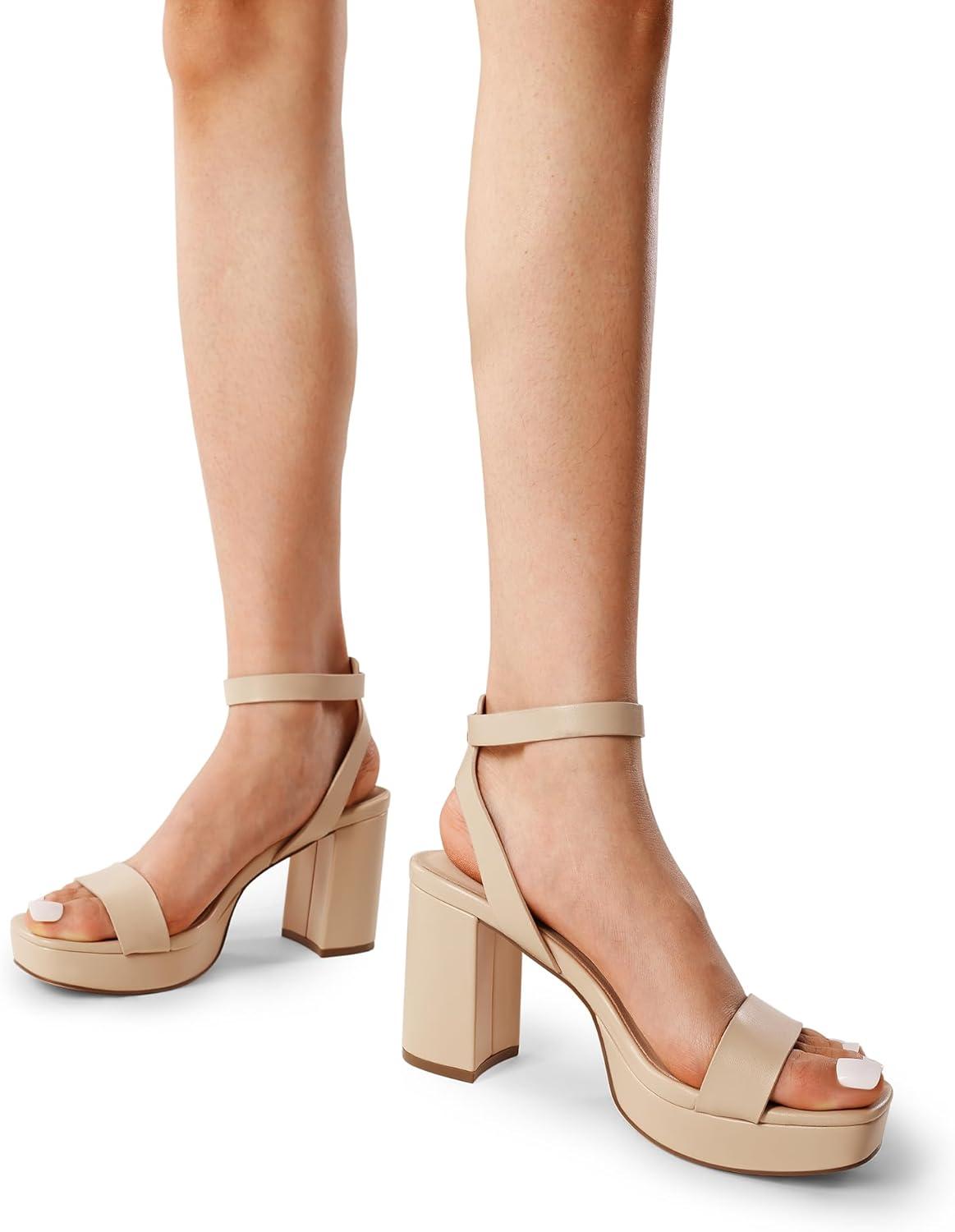 image:imageDREAM PAIRS Sandales talons pour femmeNude Pu