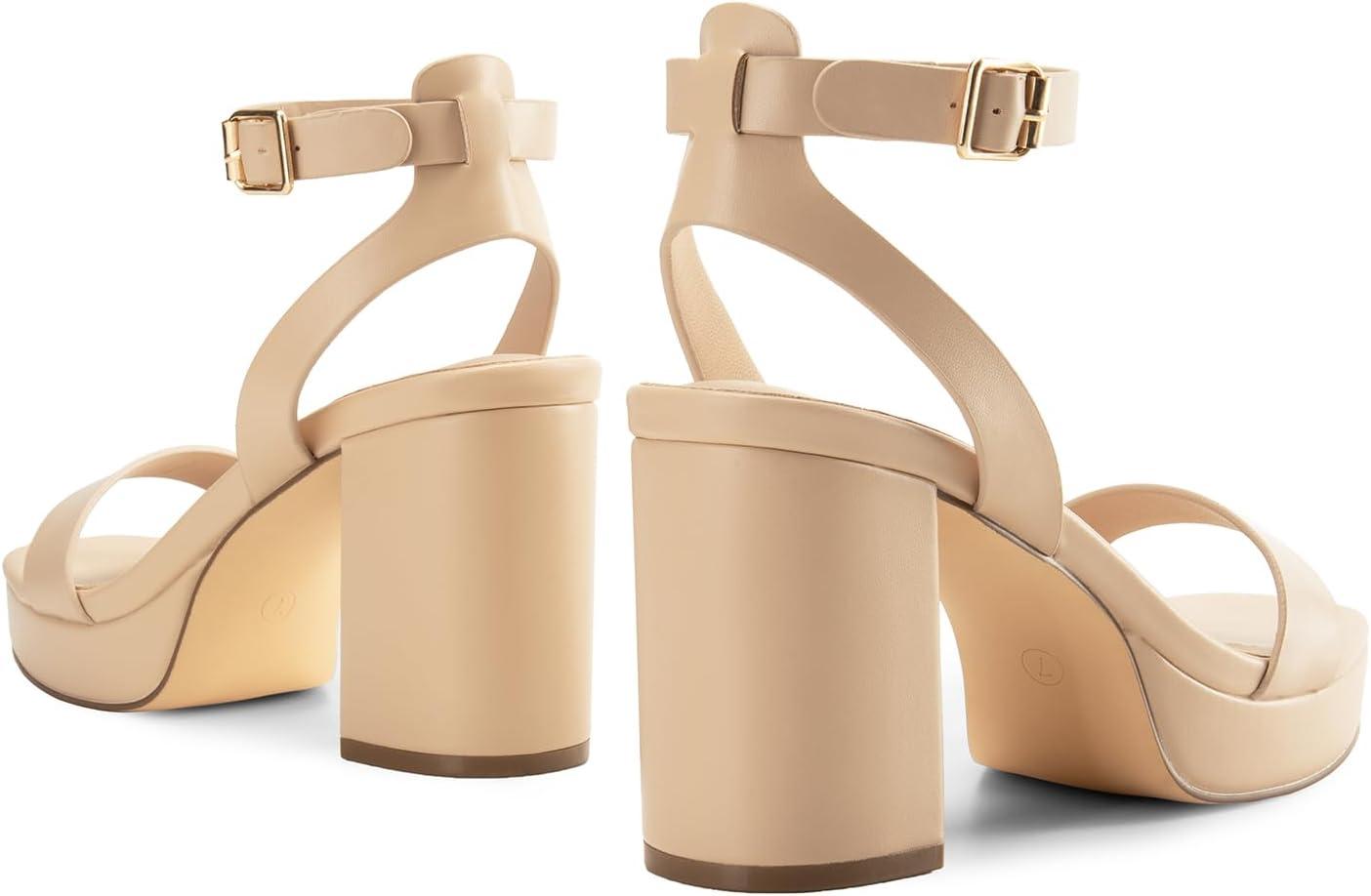 image:imageDREAM PAIRS Sandales talons pour femmeNude Pu