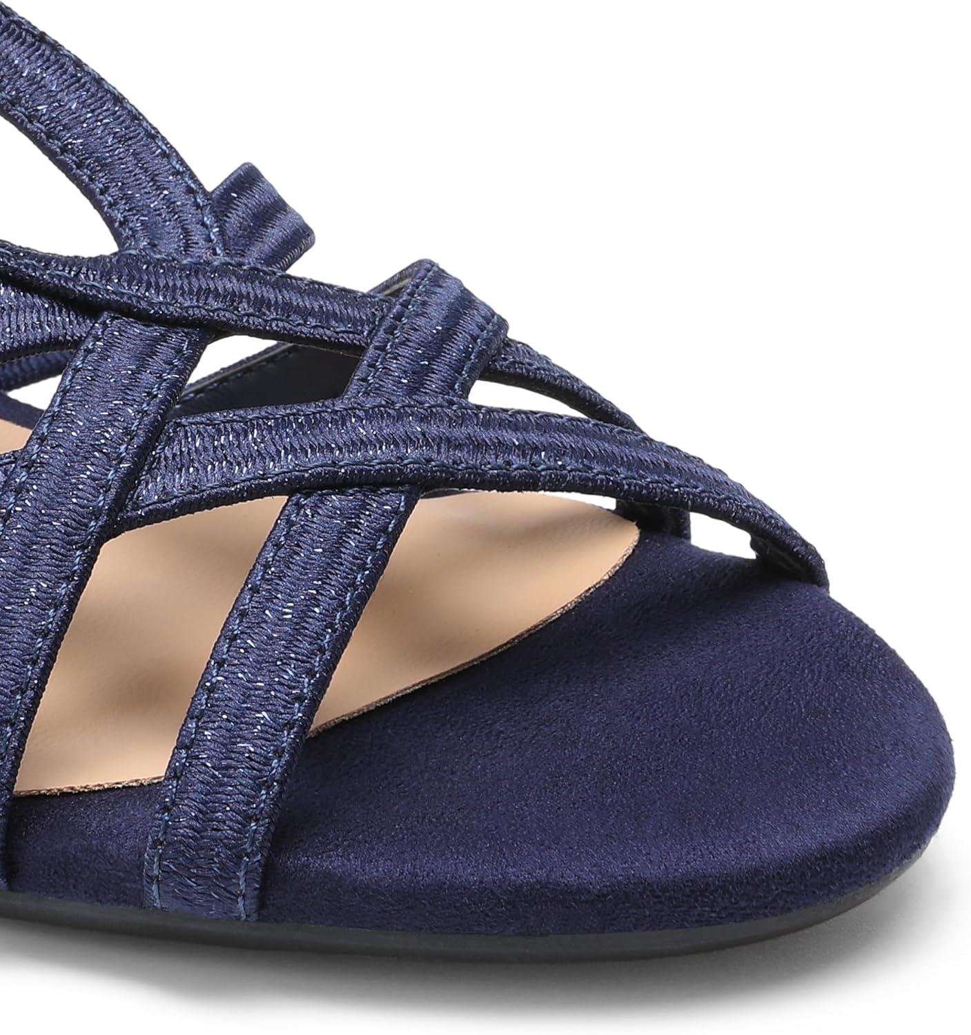 image:imageDREAM PAIRS Sandales compenses habilles lanires pour femme Confortables Talon bas Chaussures dt dcontractesBleu Marine