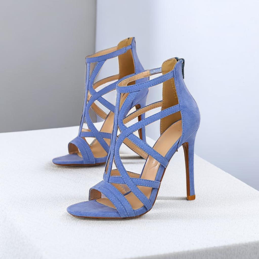 image:imageJOEupin Sandales talons aiguilles talons hauts pour femmesBleu