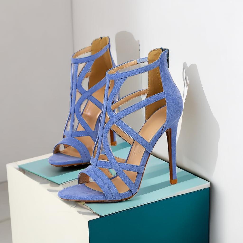 image:imageJOEupin Sandales talons aiguilles talons hauts pour femmesBleu