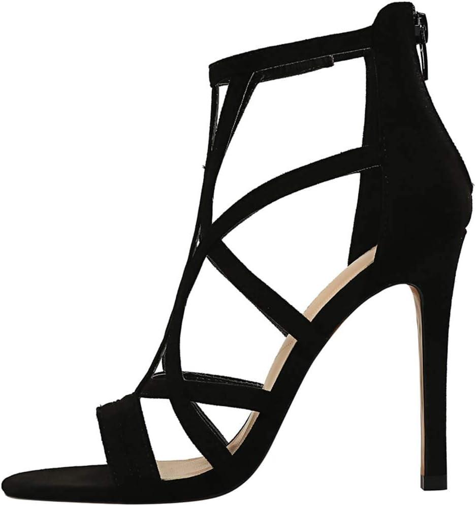 image:imageJOEupin Sandales talons aiguilles talons hauts pour femmesNoir