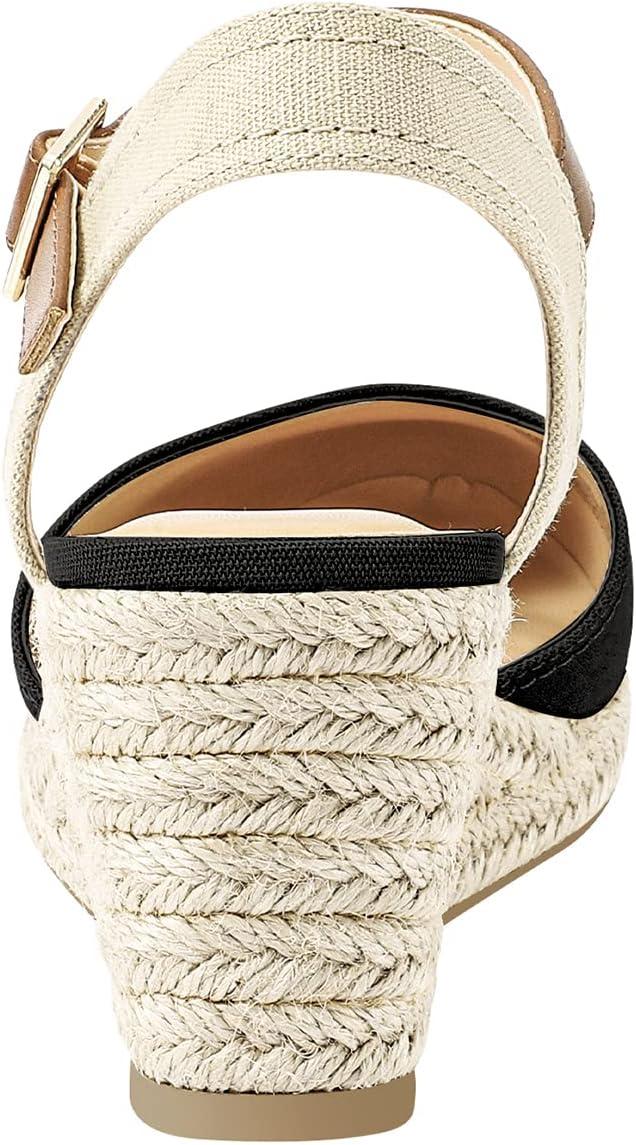 image:imagePIZZ ANNU Sandales Femme t Espadrille Compenses Plateforme Plates Chaussures Bout ferm Confort Bride Cheville Vintage Vacances TalonNoir