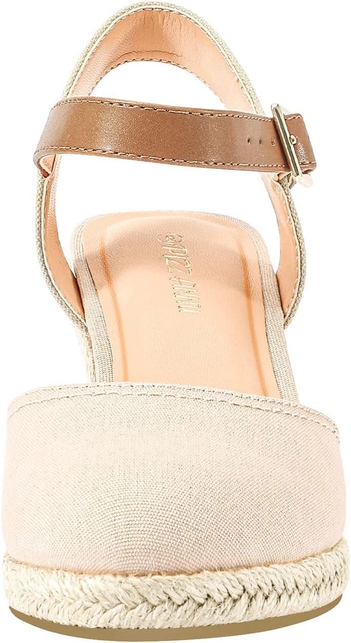 image:imagePIZZ ANNU Sandales Femme t Espadrille Compenses Plateforme Plates Chaussures Bout ferm Confort Bride Cheville Vintage Vacances TalonNude