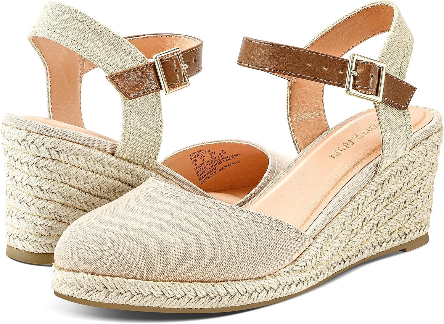 image:imagePIZZ ANNU Sandales Femme t Espadrille Compenses Plateforme Plates Chaussures Bout ferm Confort Bride Cheville Vintage Vacances TalonNude