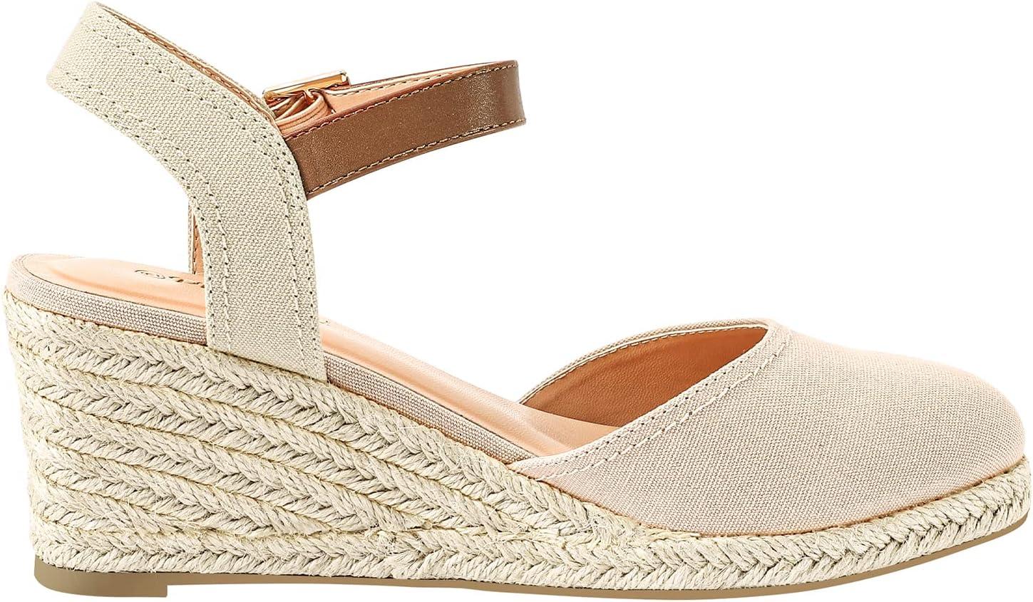 image:imagePIZZ ANNU Sandales Femme t Espadrille Compenses Plateforme Plates Chaussures Bout ferm Confort Bride Cheville Vintage Vacances TalonNude