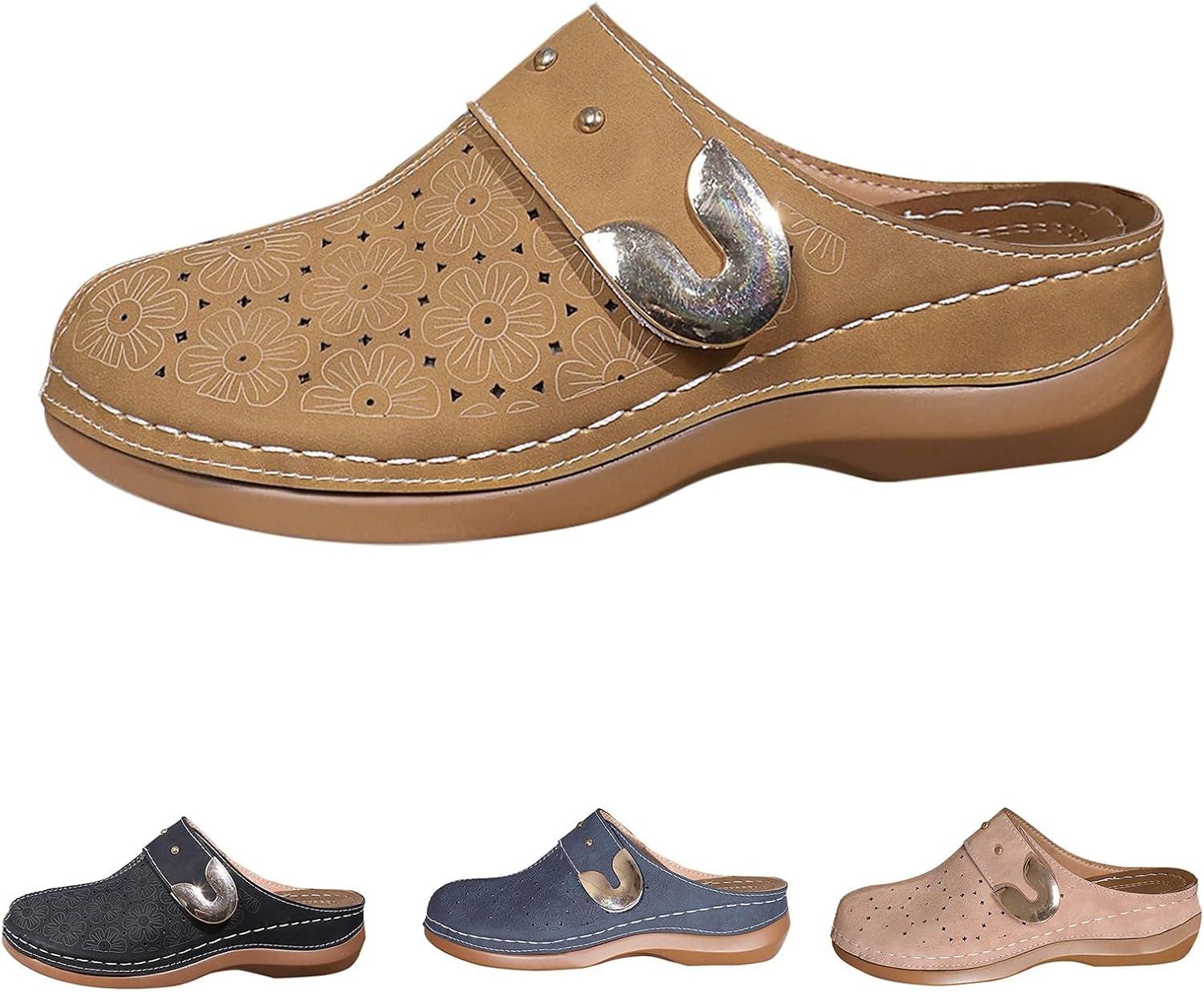 image:imageSabots orthopdiques enfiler bout ferm pour femme Coupe large Sandales de marche avec soutien de la vote plantaire et sangle boucle rglableKaki2
