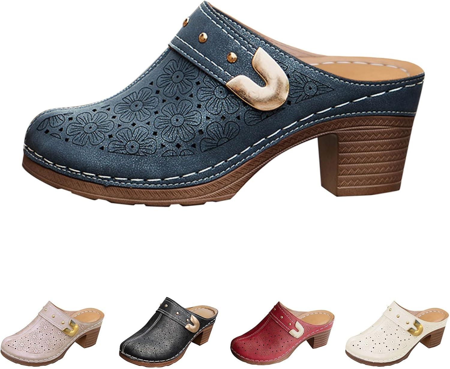 image:imageSabots orthopdiques enfiler bout ferm pour femme Coupe large Sandales de marche avec soutien de la vote plantaire et sangle boucle rglableNavy7