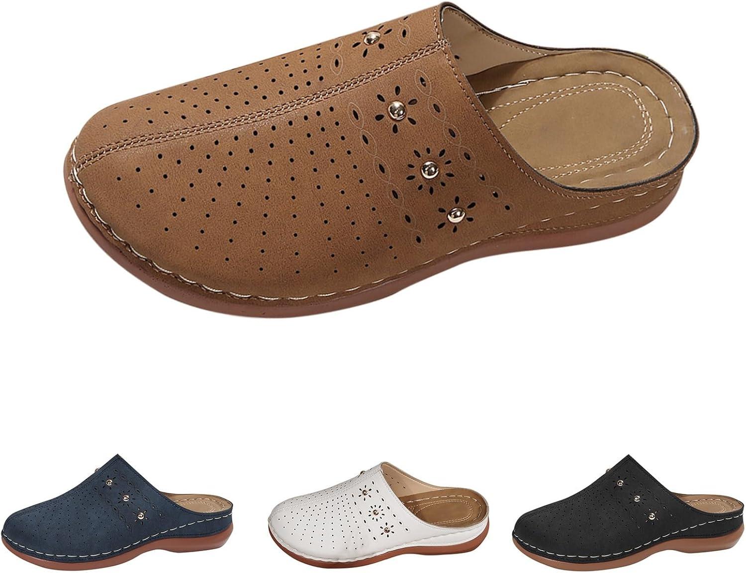 image:imageSandales Confort Femme t Mode Compenses Plateforme Chaussure Chaussons Confortable Bout Ferm Pantoufles AntiDrapant Chaussures De Plage Claquettes Lger MulesY4 Brown