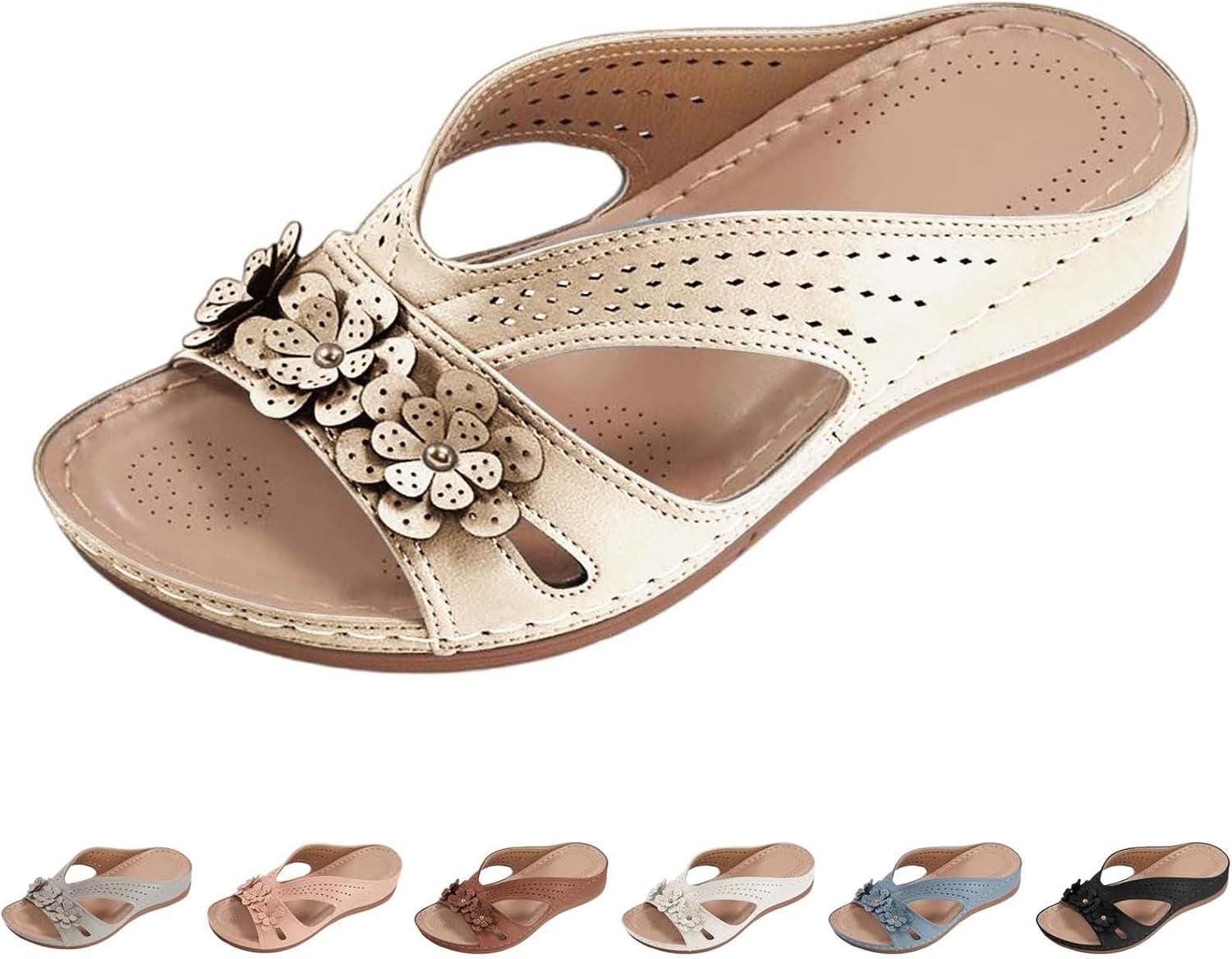 image:imageSandales Et Mules Pour Femmes t Mode Chaussure Compenses Bout Ouvert Sandales Claquettes Orthopdique AntiDrapant Chaussures De Plage Plateforme Mules Chaussons Respirantes PantouflesZ2 Khaki