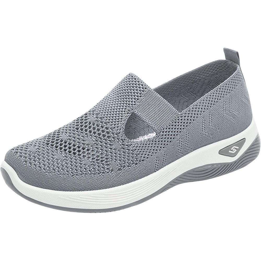 image:imageChaussures Femme Confort Chic Baskets OrthopDiques Plateforme pour Femmes Chaussuresde Sport Maille AntidRapantes Jogging Baskets OrthopDiques de Course LGRes et Respirantes Gym OutdoorB Gris