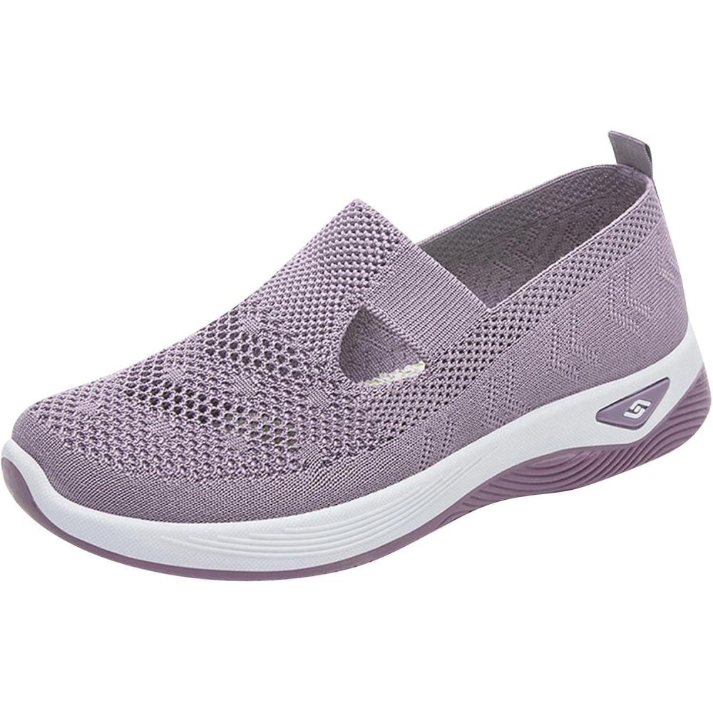 image:imageChaussures Femme Confort Chic Baskets OrthopDiques Plateforme pour Femmes Chaussuresde Sport Maille AntidRapantes Jogging Baskets OrthopDiques de Course LGRes et Respirantes Gym OutdoorB Violet
