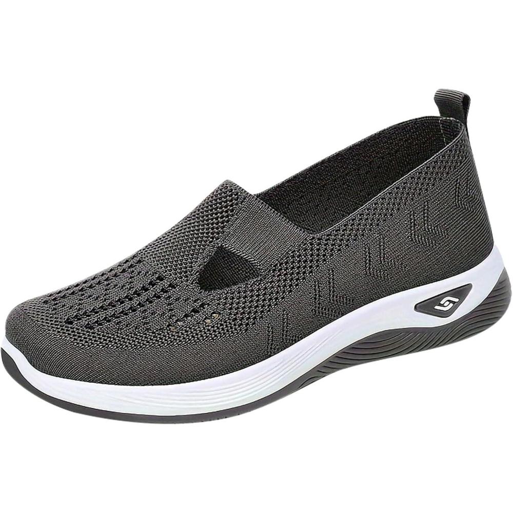 image:imageChaussures Femme Confort Chic Baskets OrthopDiques Plateforme pour Femmes Chaussuresde Sport Maille AntidRapantes Jogging Baskets OrthopDiques de Course LGRes et Respirantes Gym OutdoorC Gris