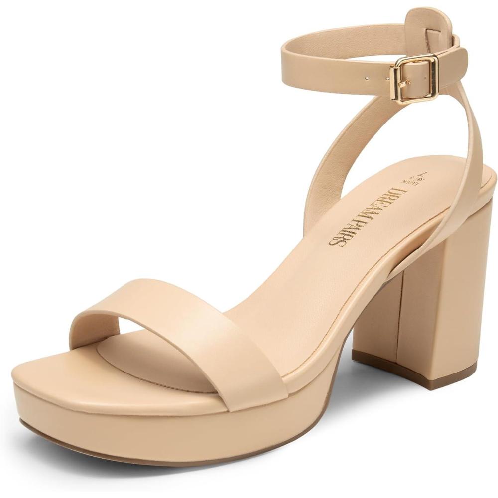 image:imageDREAM PAIRS Sandales talons pour femmeNude Pu