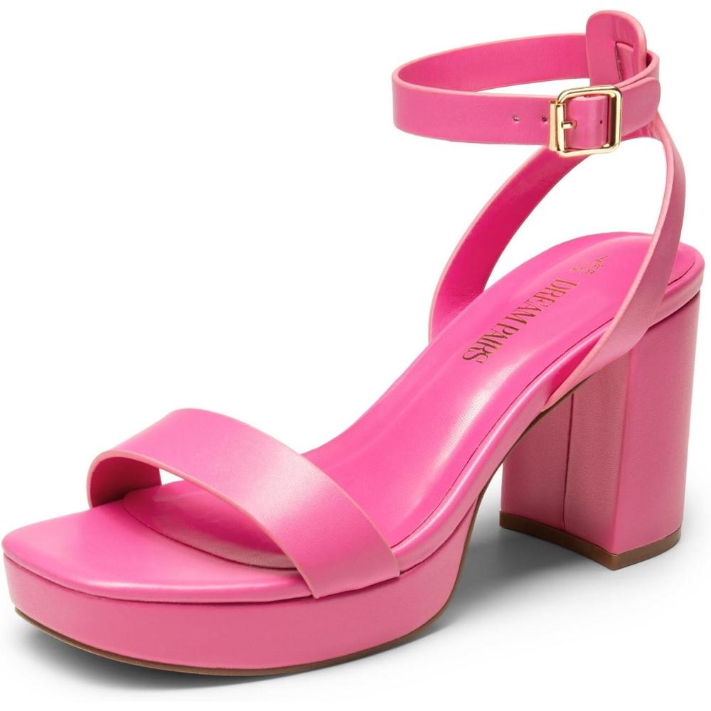 image:imageDREAM PAIRS Sandales talons pour femmeRose Vif Pu
